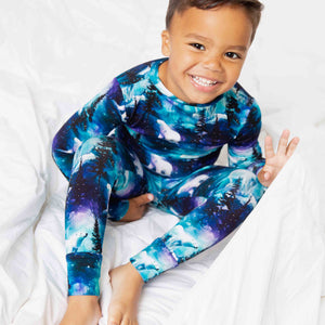 Baby Kids Bamboo Pajamas — Polar Opposites Long Sleeve Pajama Set — Image 1