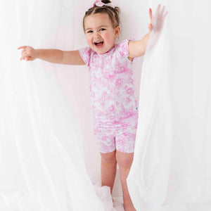 Baby Kids Bamboo Pajamas — Princess Behavior Cap Sleeve Two-Piece Shorts Set — Image 1