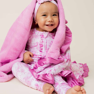 Baby Kids Bamboo Pajamas — Princess Behavior Convertible Ruffle Romper — Image 1