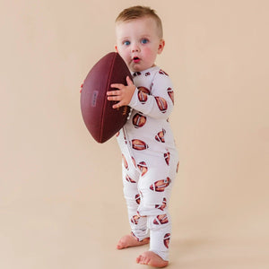 Baby Kids Bamboo Pajamas — Punt Intended Convertible Romper — Image 1