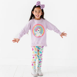 Baby Kids Bamboo Pajamas — My Little Pony™: Classic Purple Crew Neck & Leggings — Image 1