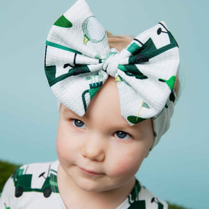 Baby Kids Bamboo Pajamas — Putt Around & Find Out Biggie Bow — Image 1