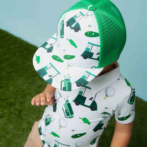 Baby Kids Bamboo Pajamas — Putt Around & Find Out Hat — Image 1