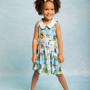 Baby Kids Bamboo Pajamas — Harry Potter™ Quidditch Cup Girls Collared Dress & Shorts Set — Image 1