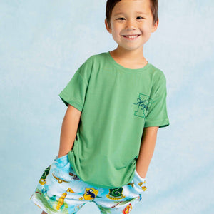 Baby Kids Bamboo Pajamas — Harry Potter™ Quidditch Cup Short Sleeve T-Shirt & Shorts Set — Image 1