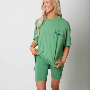 Baby Kids Bamboo Pajamas — Harry Potter™ Quidditch Cup Women's Oversized T-Shirt & Biker Shorts Set — Image 1