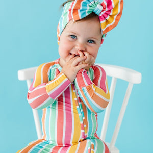 Baby Kids Bamboo Pajamas — Rainbow Reef Convertible Romper — Image 1