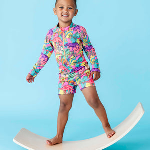 Baby Kids Bamboo Pajamas — Extra-roar-dinary Rash Guard One Piece Swimsuit — Image 1