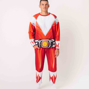Baby Kids Bamboo Pajamas — Power Rangers Red Ranger Adult Jogger Set — Image 1