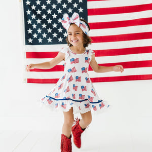 Baby Kids Bamboo Pajamas — Red, White & Cute Party Dress & Shorts Set — Image 1