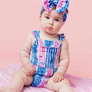 Baby Kids Bamboo Pajamas — Reel Cute Stripes Bubble Romper — Image 1