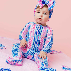 Baby Kids Bamboo Pajamas — Reel Cute Stripes Convertible Romper — Image 1
