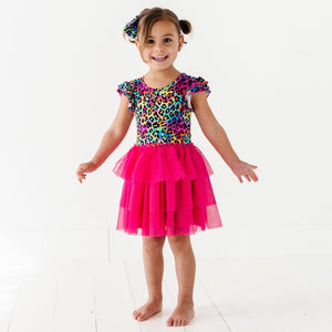 Baby Kids Bamboo Pajamas — Roarin' Rainbow Tulle Tutu Dress — Image 1