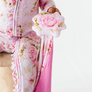 Baby Kids Bamboo Pajamas ā Rosey Moments Lovey ā Image 1