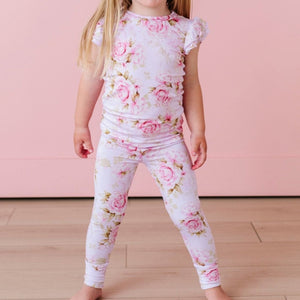 Baby Kids Bamboo Pajamas — Rosey Moments Two-Piece Pajama Set — Image 1