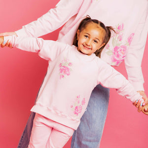 Baby Kids Bamboo Pajamas — Rosie Posie Jogger Set — Image 1