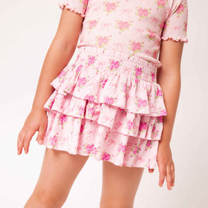 Baby Kids Bamboo Pajamas — Girls Ruffle Skort Bundle — Image 2