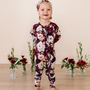 Baby Kids Bamboo Pajamas — Ruffle Your Petals Convertible Ruffle Romper — Image 1