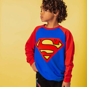 Baby Kids Bamboo Pajamas — SUPERMAN™ Crest Crew Neck Sweatshirt — Image 1