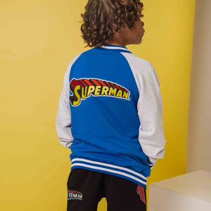Baby Kids Bamboo Pajamas — SUPERMAN™ Bomber Jacket — Image 1