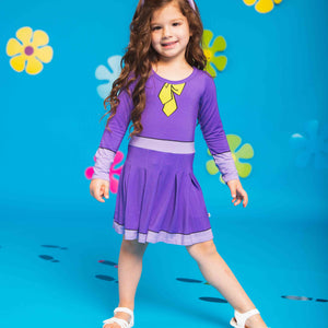 Baby Kids Bamboo Pajamas — Scooby-Doo™ Daphne Girls Pleated Dress & Shorts Set — Image 1