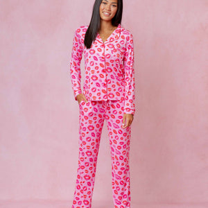 Baby Kids Bamboo Pajamas — Seal The Deal Women's Long Sleeve Collar Shirt & Pants Pajama Set — Image 1