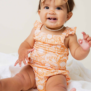 Baby Kids Bamboo Pajamas — Seas The Day Bubble Romper — Image 1