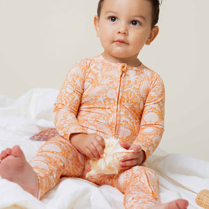 Baby Kids Bamboo Pajamas — Seas The Day Convertible Romper — Image 1