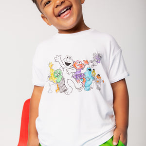 Baby Kids Bamboo Pajamas — Sesame Street™ Colorable T-Shirt — Image 1