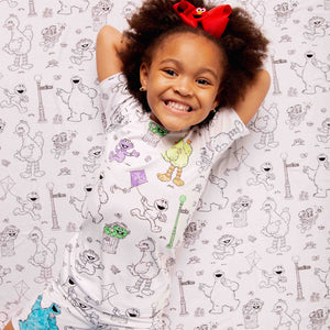 Baby Kids Bamboo Pajamas — Sesame Street™ Colorable Bum Bum Blanket — Image 1