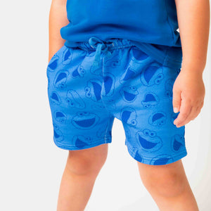 Baby Kids Bamboo Pajamas — Sesame Street™ Cookie Monster Pull-On Shorts — Image 1