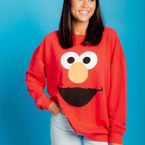 Baby Kids Bamboo Pajamas — Sesame Street™ E is for Elmo Adult Unisex Crewneck Sweatshirt — Image 1