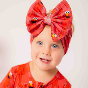 Baby Kids Bamboo Pajamas — Sesame Street™ E is for Elmo Biggie Bow — Image 1