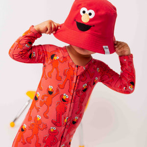 Baby Kids Bamboo Pajamas — Sesame Street™ E is for Elmo Bucket Hat — Image 1