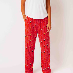 Baby Kids Bamboo Pajamas — Sesame Street™ E is for Elmo Women’s Wide Leg Pants — Image 1