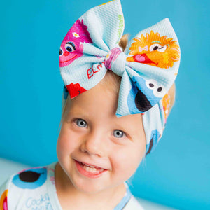 Baby Kids Bamboo Pajamas — Sesame Street™ Elmo and Friends Biggie Bow — Image 1