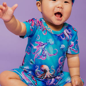 Baby Kids Bamboo Pajamas — Tenta-cool Shortie Romper — Image 1