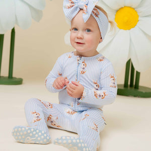Baby Kids Bamboo Pajamas — Sir Hops A Lot Footie — Image 1