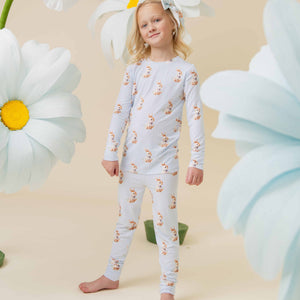Baby Kids Bamboo Pajamas — Sir Hops A Lot Long Sleeve Pajama Set — Image 1