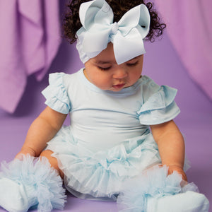 Baby Kids Bamboo Pajamas — Skydrop Bow Headband — Image 1