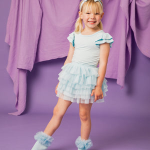 Baby Kids Bamboo Pajamas — Skydrop Cap Sleeve Top — Image 1