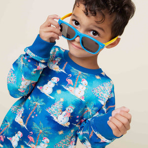 Baby Kids Bamboo Pajamas — Sleighin' the Heat Crew Neck Sweatshirt — Image 1
