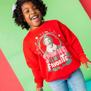 Baby Kids Bamboo Pajamas — Smiling Is My Favorite Crew Neck Sweatshirt — Image 1