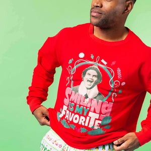 Baby Kids Bamboo Pajamas — Smiling Is My Favorite Adult Unisex Crew Neck Sweatshirt — Image 1