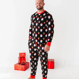 Baby Kids Bamboo Pajamas — Snow Ho Ho Men's Shirt — Image 1