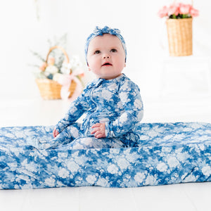 Baby Kids Bamboo Pajamas — Southern Rose Changing Pad Cover — Image 1