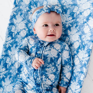 Baby Kids Bamboo Pajamas — Southern Rose Changing Pad Cover — Image 1