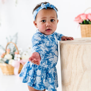 Baby Kids Bamboo Pajamas — Southern Rose Ruffle Dress — Image 1