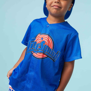 Baby Kids Bamboo Pajamas — Space Jam™ Tune Squad Button Down Jersey — Image 1