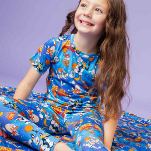 Baby Kids Bamboo Pajamas — Space Jam™ Short Sleeve Pajama Set — Image 1